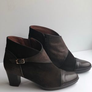 Hispanitas Spanish leather brown booties Sz 37